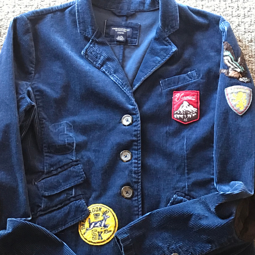 SOLD AMERICAN EAGLE OUTFITTER NAVY CORDUROY JACKET - Picture 4 of 8